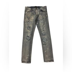Stylish Waimea Brand Distressed Gray Skinny Jeans